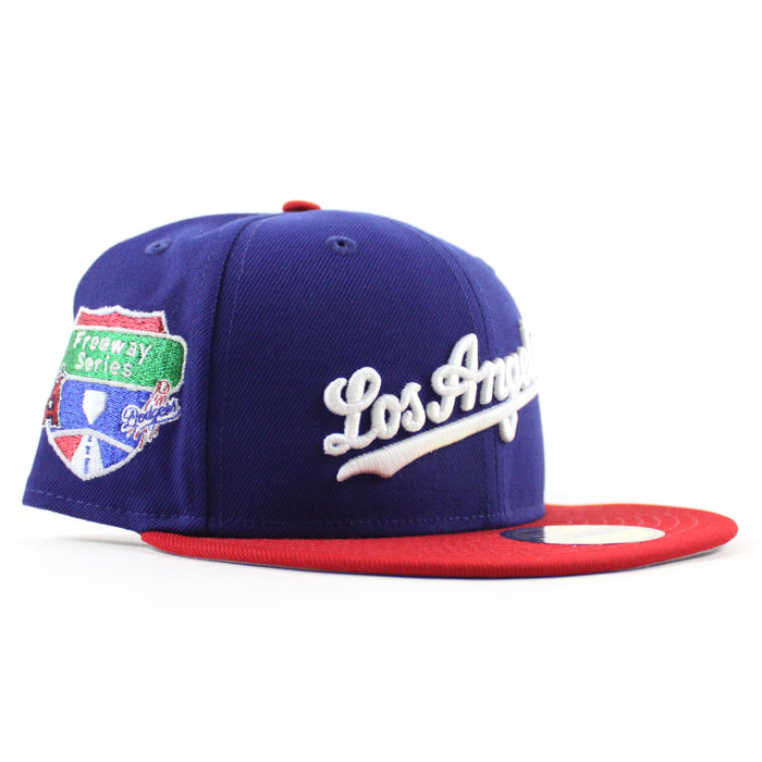 Los Angeles Dodgers Freeway Series New Era 59Fifty Fitted Hat (Royal Blue Scarlet Red Green Under Brim)
