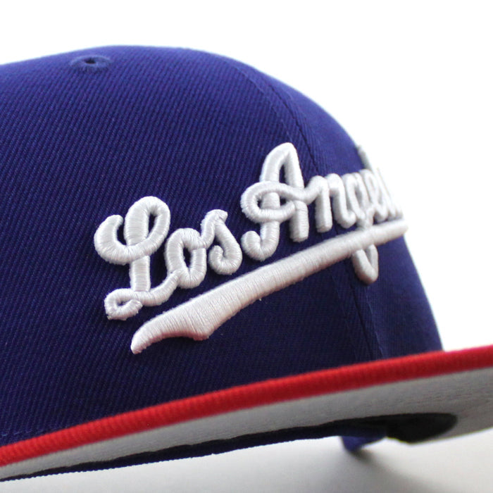 Los Angeles Dodgers Freeway Series New Era 59Fifty Fitted Hat (Royal Blue Scarlet Red Green Under Brim)