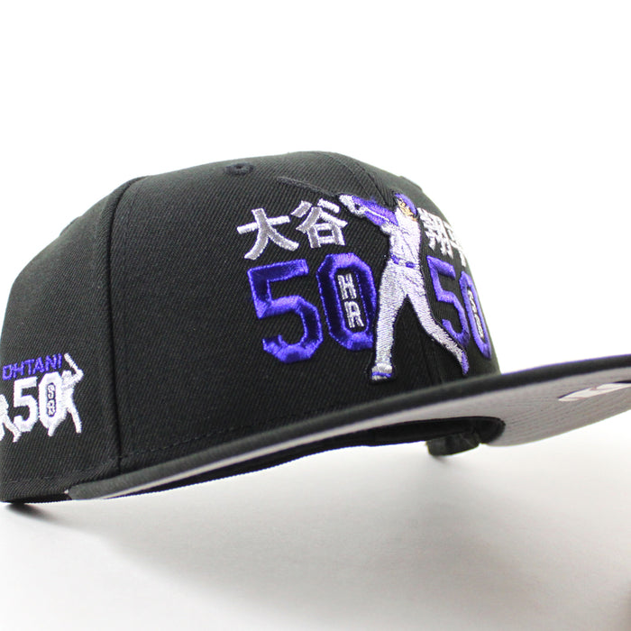 Los Angeles Dodgers Shohei Ohtani 50/50 New Era 59Fifty Fitted Hat (Black Gray Under Brim)