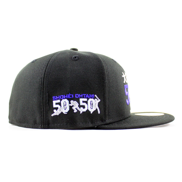 Los Angeles Dodgers Shohei Ohtani 50/50 New Era 59Fifty Fitted Hat (Black Gray Under Brim)