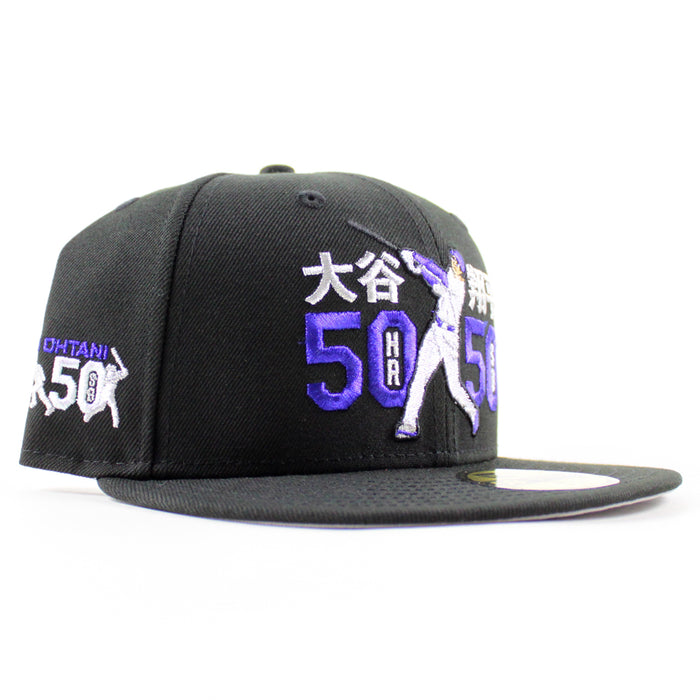 Los Angeles Dodgers Shohei Ohtani 50/50 New Era 59Fifty Fitted Hat (Black Gray Under Brim)