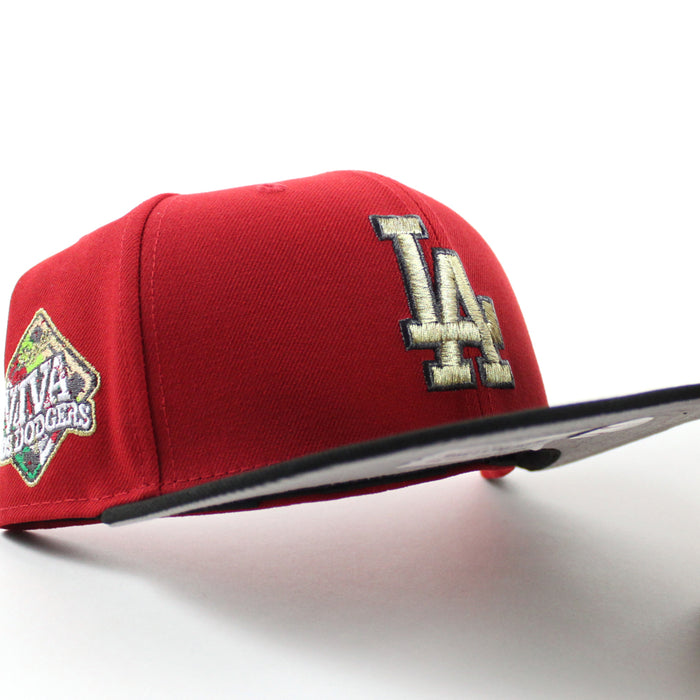 Los Angeles Dodgers VIVA La Dodgers New Era 59Fifty Fitted Hat (Scarlet Red Black Gray Under Brim)