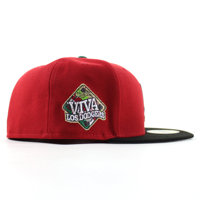 Los Angeles Dodgers VIVA La Dodgers New Era 59Fifty Fitted Hat (Scarlet Red Black Gray Under Brim)