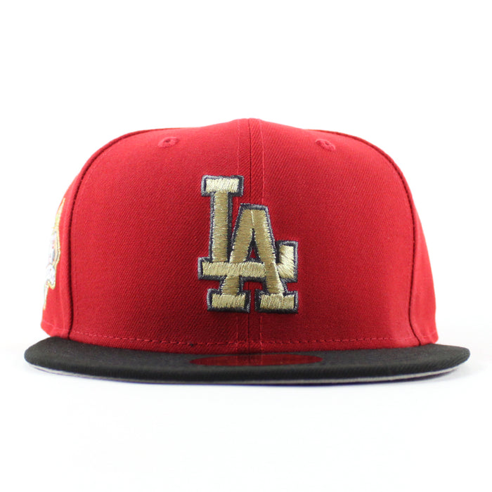 Los Angeles Dodgers VIVA La Dodgers New Era 59Fifty Fitted Hat (Scarlet Red Black Gray Under Brim)