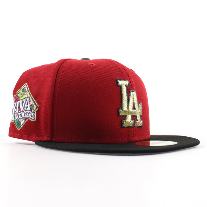 Los Angeles Dodgers VIVA La Dodgers New Era 59Fifty Fitted Hat (Scarlet Red Black Gray Under Brim)
