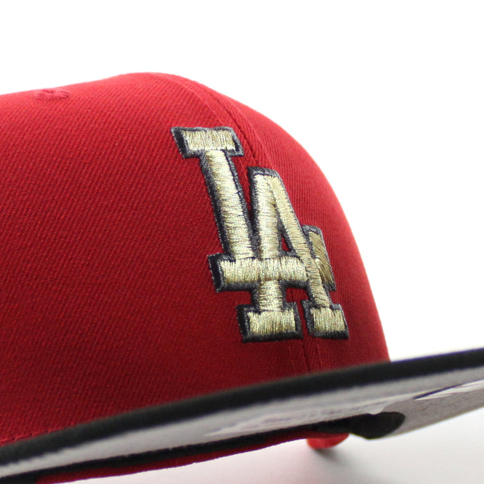 Los Angeles Dodgers VIVA La Dodgers New Era 59Fifty Fitted Hat (Scarlet Red Black Gray Under Brim)