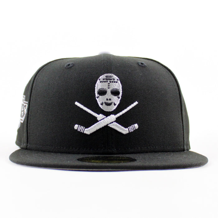Los Angeles Kings Skull Mask Kings Patch New Era 59Fifty Fitted Hat (Black Gray Under brim)