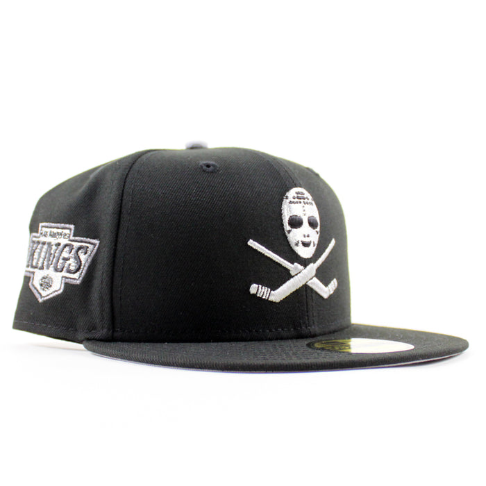 Los Angeles Kings Skull Mask Kings Patch New Era 59Fifty Fitted Hat (Black Gray Under brim)