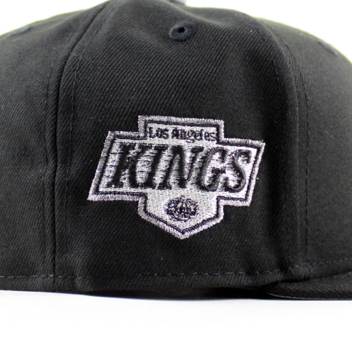 Los Angeles Kings Skull Mask Kings Patch New Era 59Fifty Fitted Hat (Black Gray Under brim)