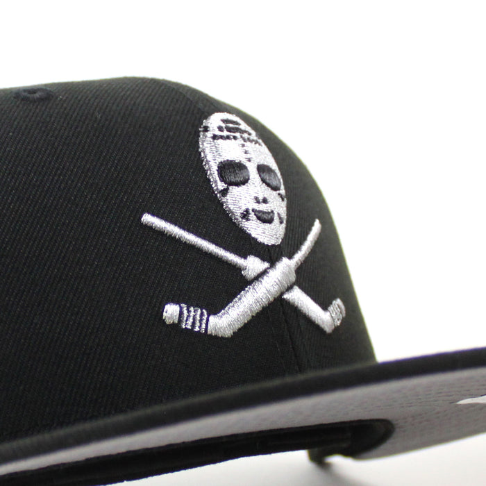 Los Angeles Kings Skull Mask Kings Patch New Era 59Fifty Fitted Hat (Black Gray Under brim)