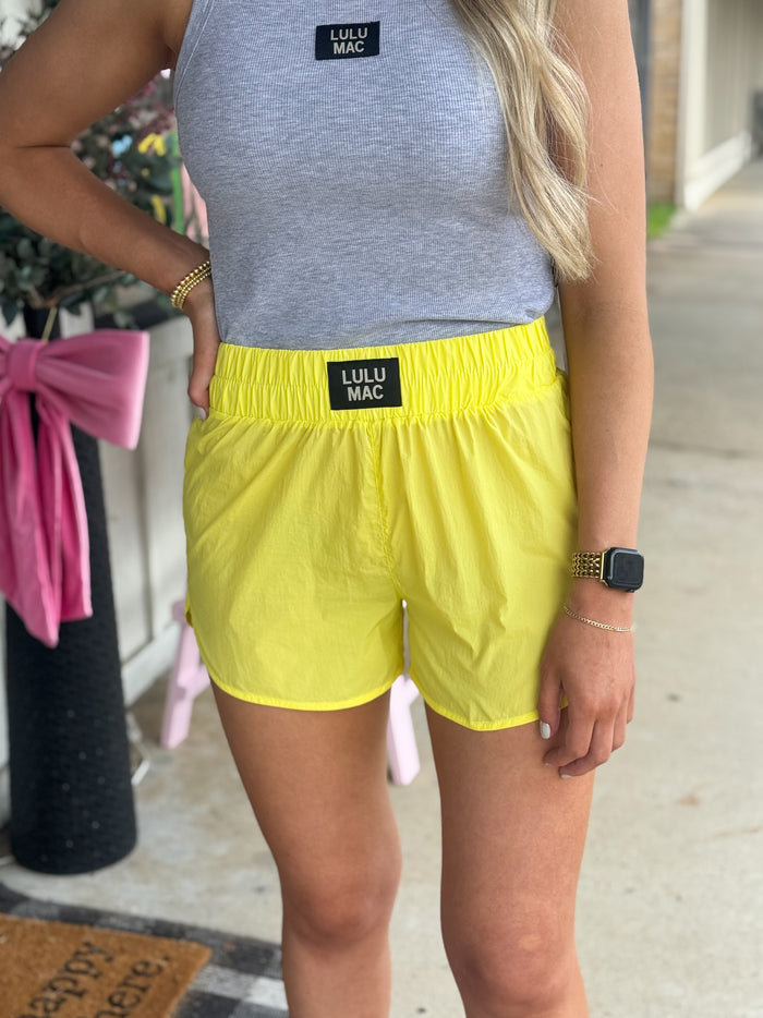 Lulu Mac Solid Shorts NEON YELLOW