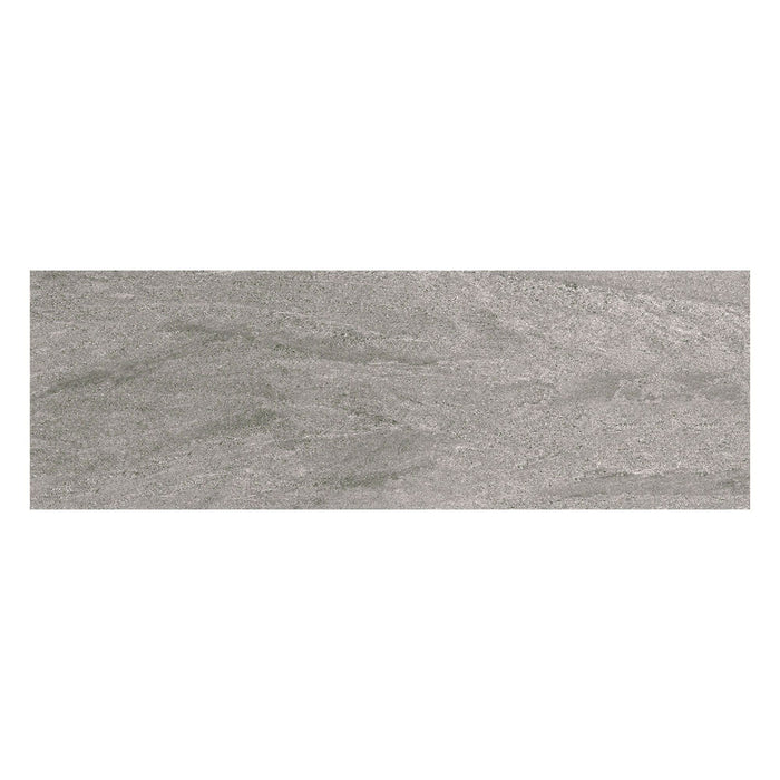 Rectangular grey stone effect tile on a white background