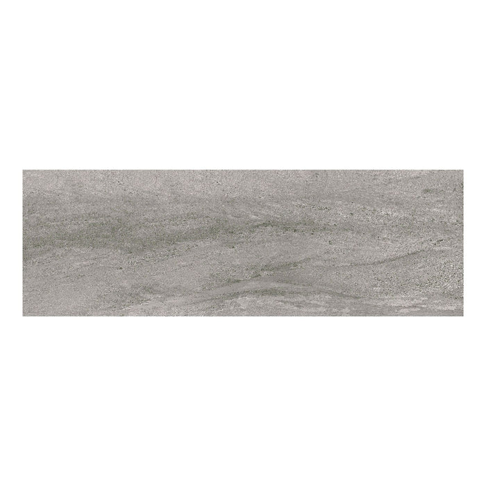Rectangular grey stone effect tile on a white background