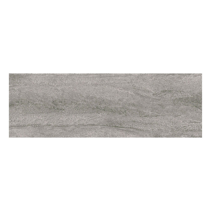 Rectangular grey stone effect tile on a white background
