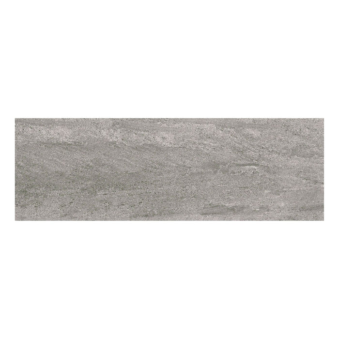 Rectangular grey stone effect tile on a white background