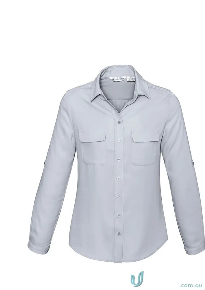 Madison Long Sleeve S626LL Biz Collection Madison light gray button-down shirt