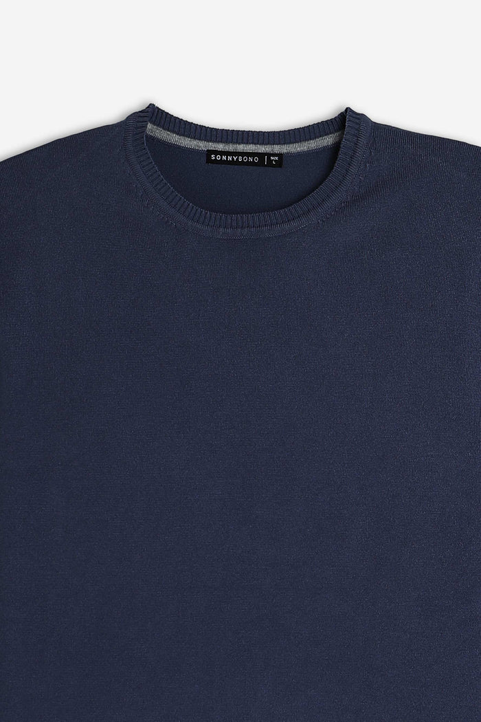 MAGLIA GIROCOLLO BASIC BLEU