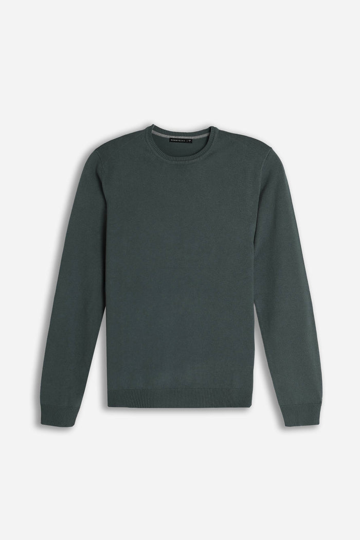 MAGLIA GIROCOLLO BASIC VERDE BOSCO