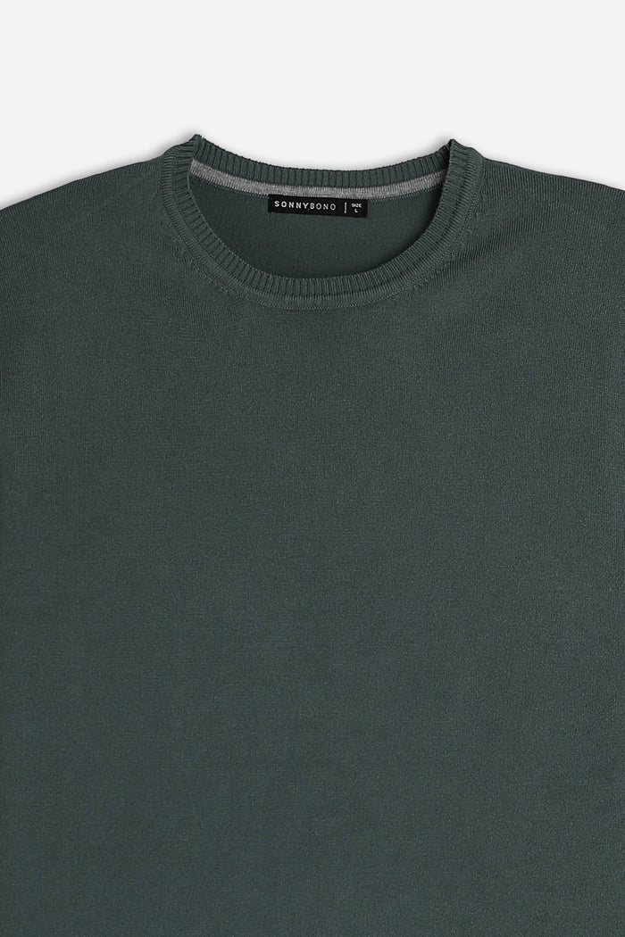 MAGLIA GIROCOLLO BASIC VERDE BOSCO