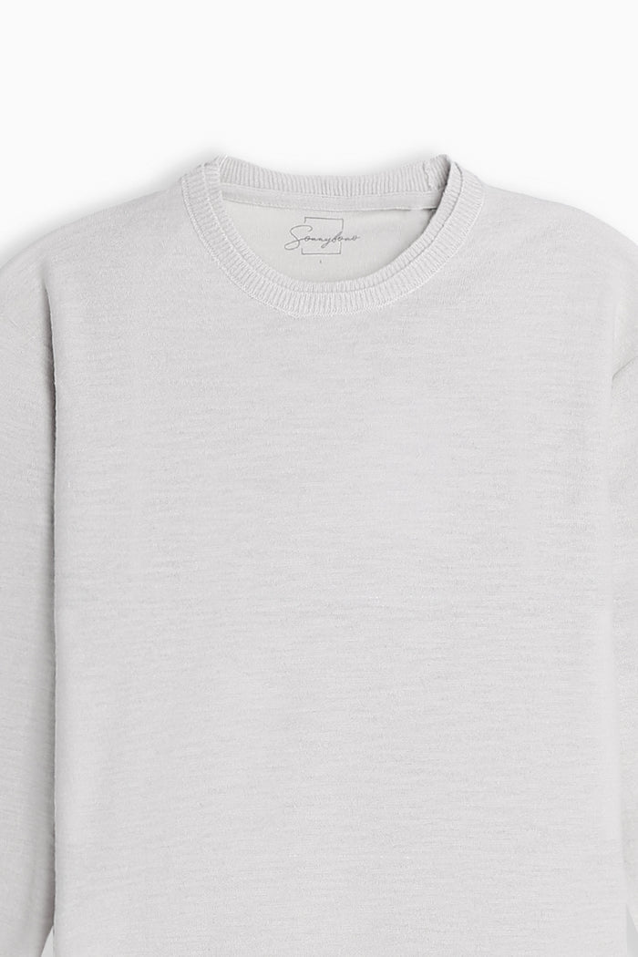 MAGLIA GIROCOLLO TESSUTO SLUB GRIGIO GHIACCIO