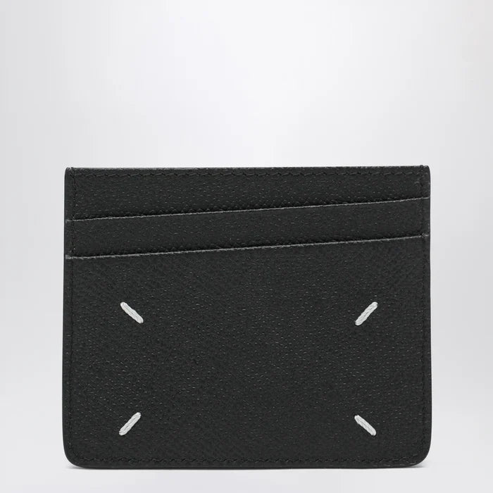 Maison Margiela - Four Stitches Card Holder in Black Calf Leather Brand U