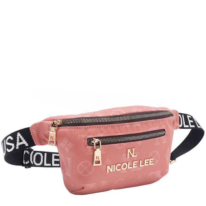 OUR NICOLE LEE MARGOT BELT BAG IN PINK.