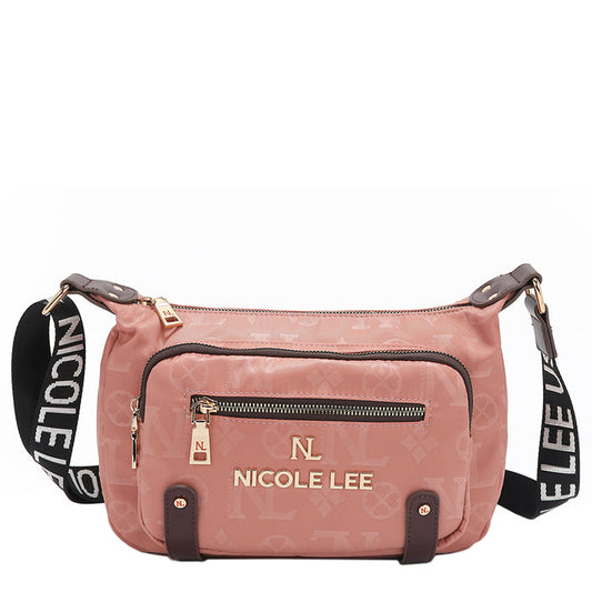 OUR NICOLE LEE IN OUR MARGOT SHOULDER BAG DESIGN IN COLOR PINK.