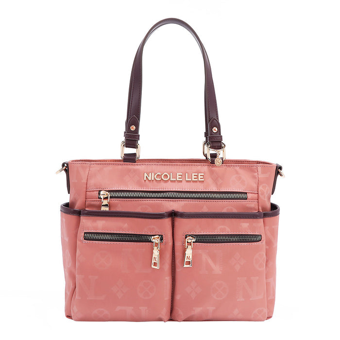 OUR NICOLE LEE MARGOT TOTE IN COLOR PINK.