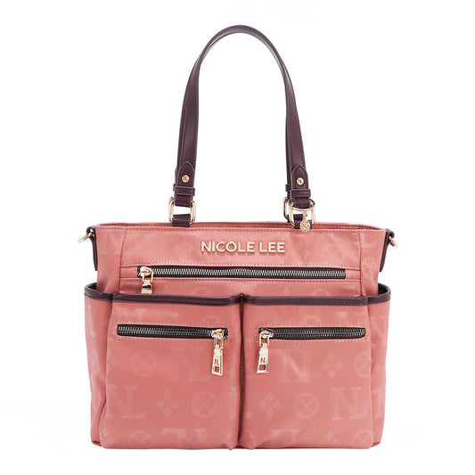 OUR NICOLE LEE MARGOT TOTE IN COLOR PINK.