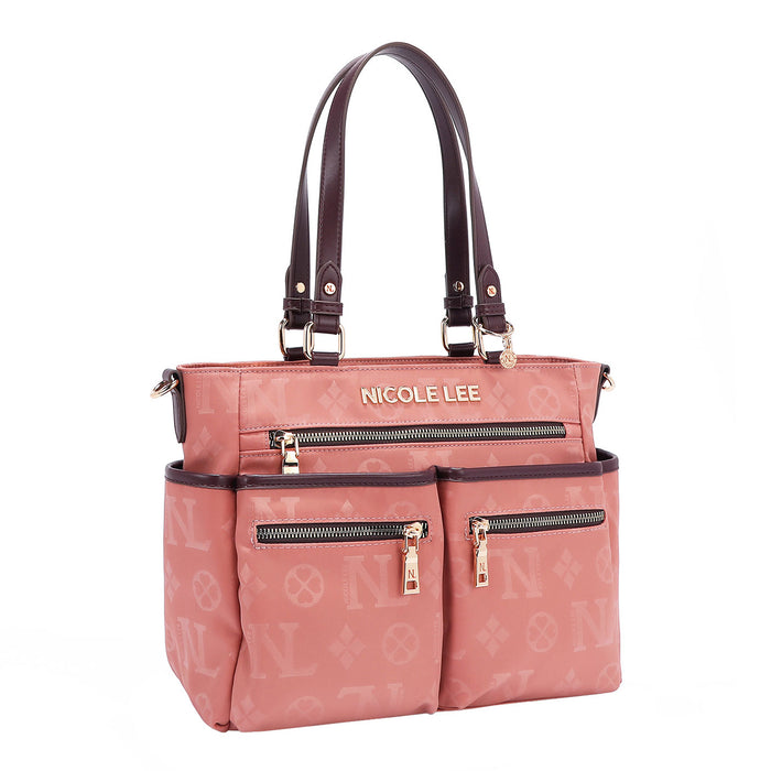 OUR NICOLE LEE MARGOT TOTE IN COLOR PINK.