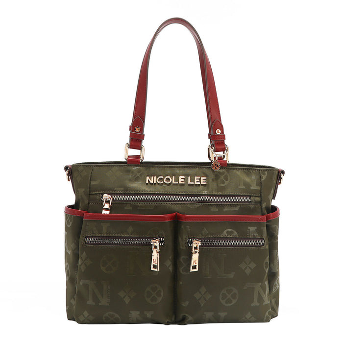 OUR NICOLE LEE MARGOT TOTE IN COLOR OLIVE.