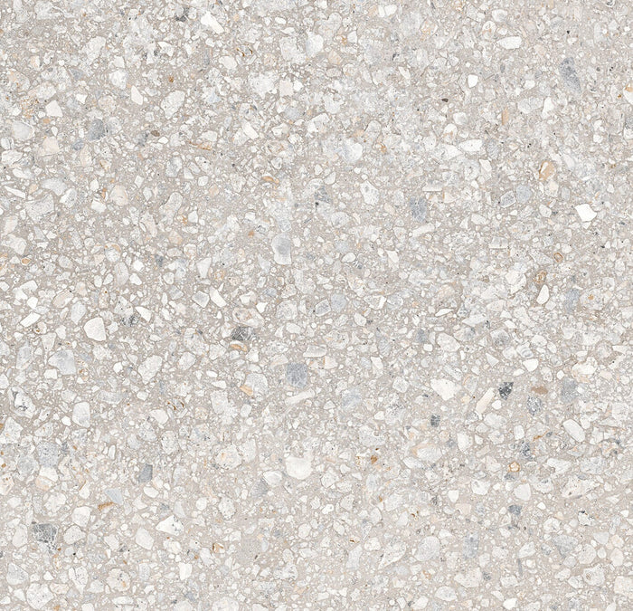 Beige terrazzo effect tile