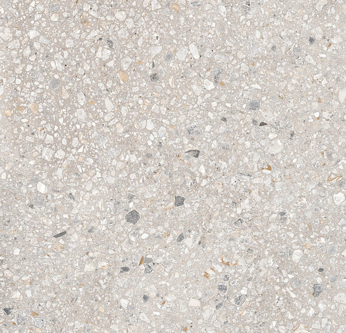 Beige terrazzo effect tile