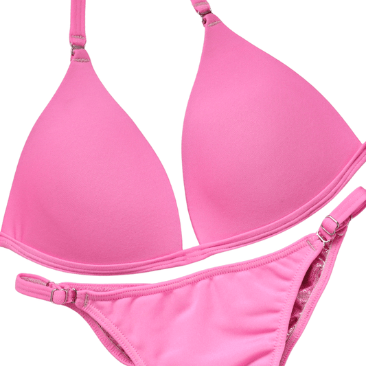 Matte Baby Pink Fit Model Competition Suit in bright pink for NPC bikini competition suit and fit model competition suit