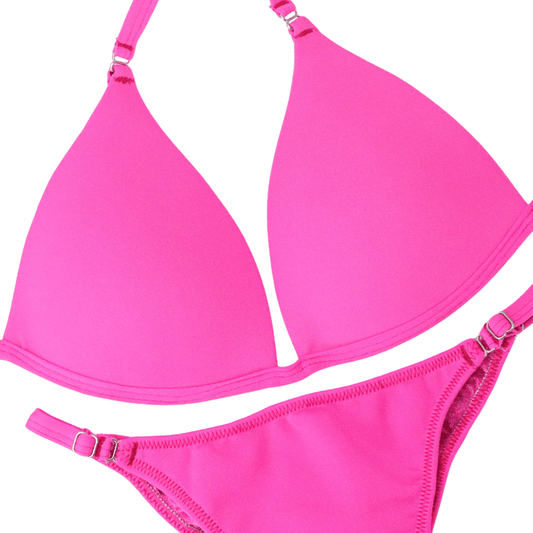 Matte Pink Fit Model Competition Suit in vibrant pink for NPC bikini competition suit and competition bikinis
