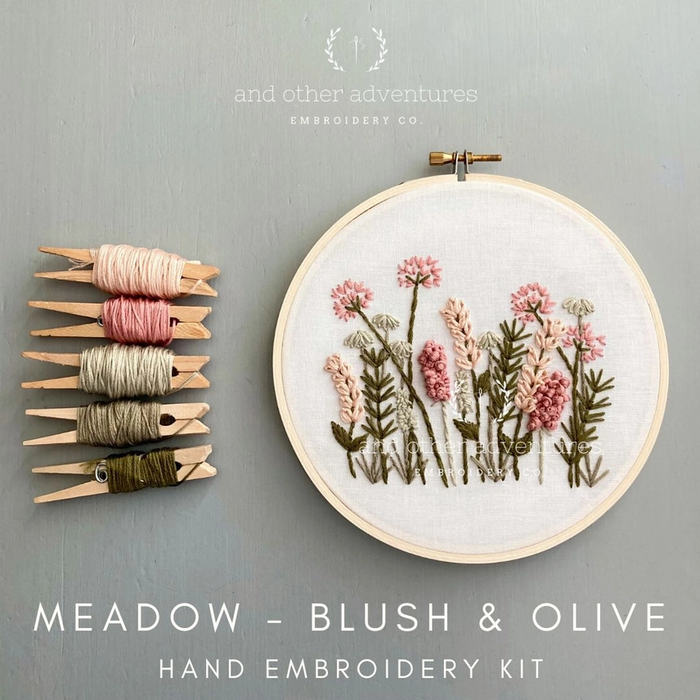 Meadow Blush & Olive Hand Embroidery Kit #4078WS