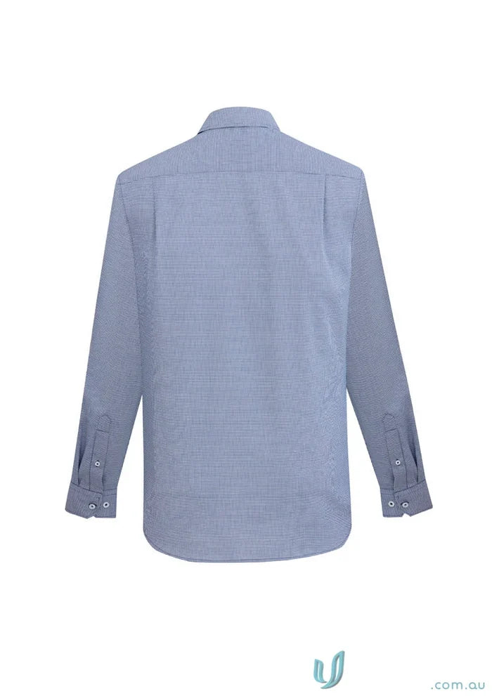 Blue Mens Jagger LS Shirt with easy-care fabric from Biz Collection