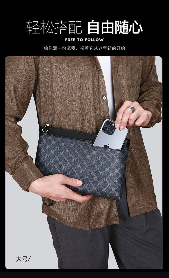 Men's PU Leather Business Clutch & Document Bag