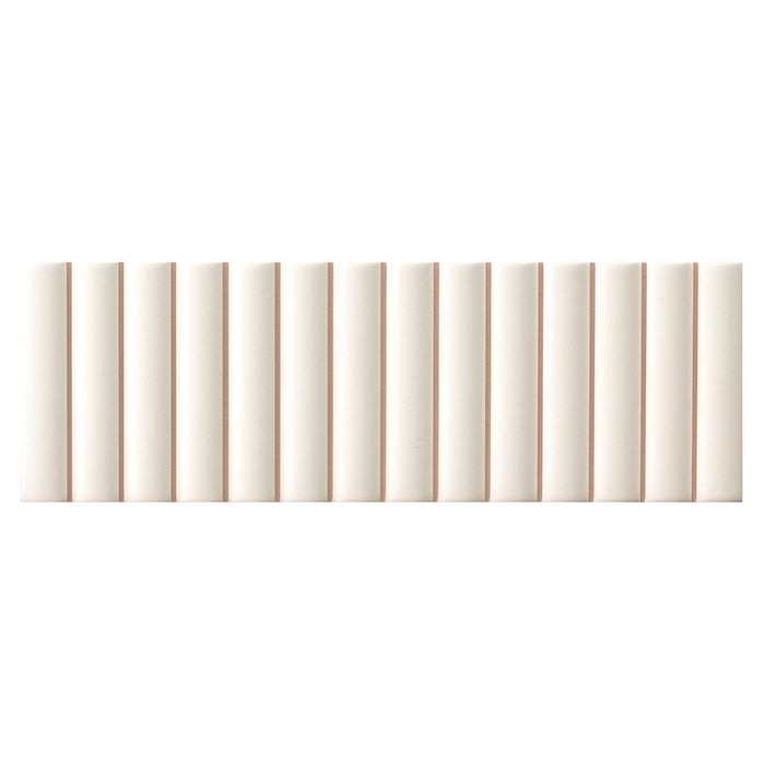 Microtiles 3D Forms Fluted White 10x30 Tile Terratinta