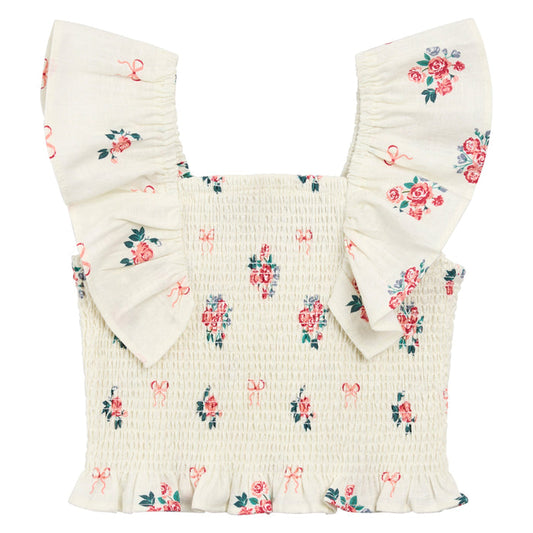 Miles the Label Woven Top in Off White