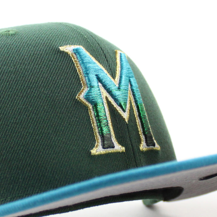 Milwaukee Braves 1957 WORLD SERIES New Era 59Fifty Fitted Hat (Dark Seaweed Teal Gray Under Brim)  Menthol Pack