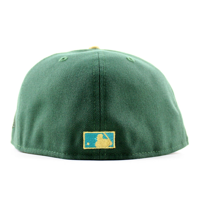 Milwaukee Braves 1957 WORLD SERIES New Era 59Fifty Fitted Hat (Dark Seaweed Teal Gray Under Brim)  Menthol Pack