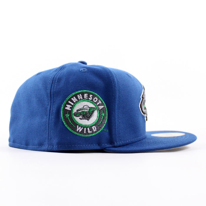 Minnesota Wild Wild Patch New Era 59Fifty Fitted Hat (SeaShore Blue Gray Under brim)