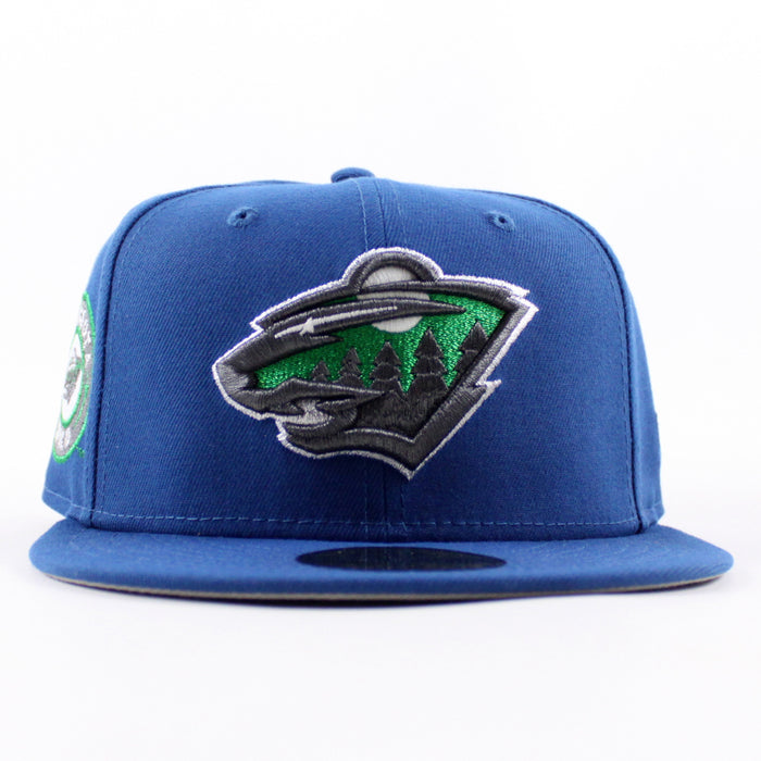Minnesota Wild Wild Patch New Era 59Fifty Fitted Hat (SeaShore Blue Gray Under brim)