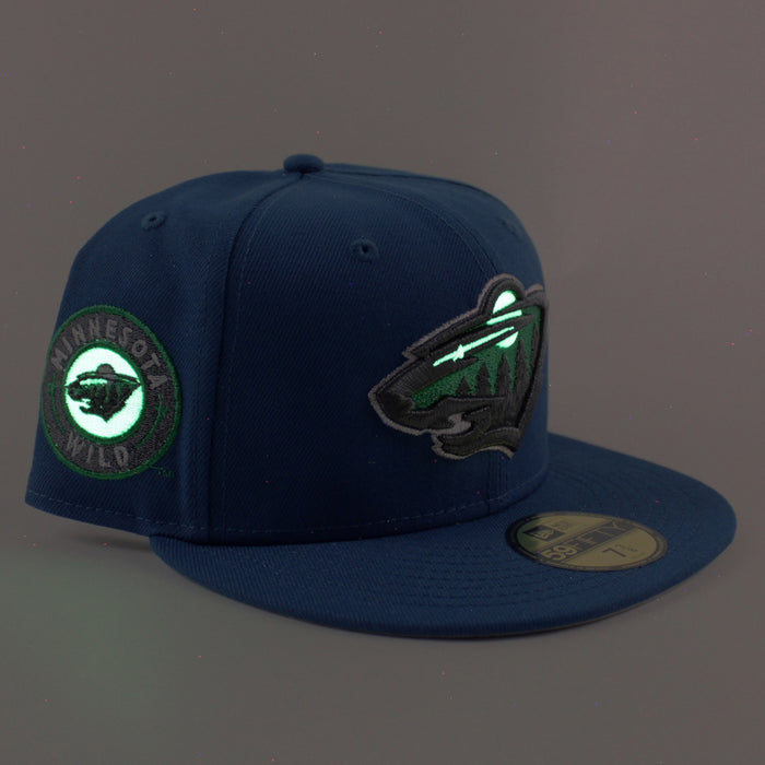 Minnesota Wild Wild Patch New Era 59Fifty Fitted Hat (SeaShore Blue Gray Under brim)