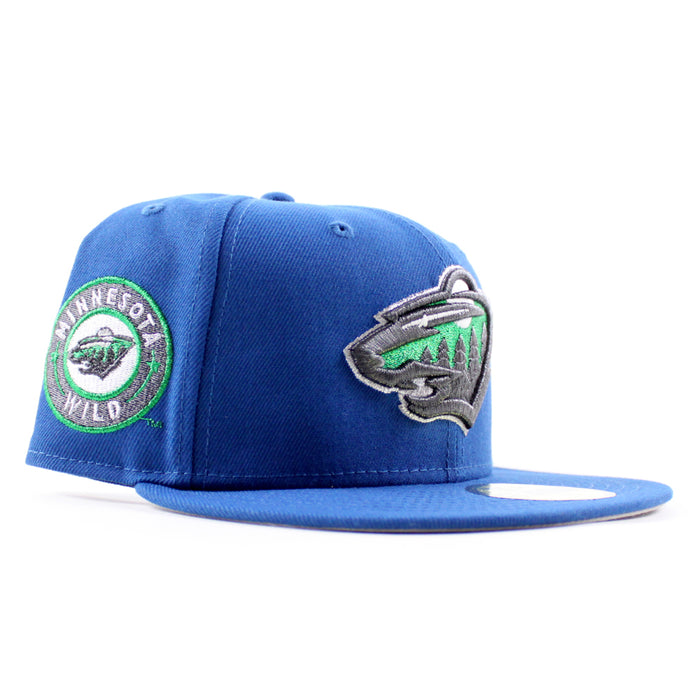 Minnesota Wild Wild Patch New Era 59Fifty Fitted Hat (SeaShore Blue Gray Under brim)