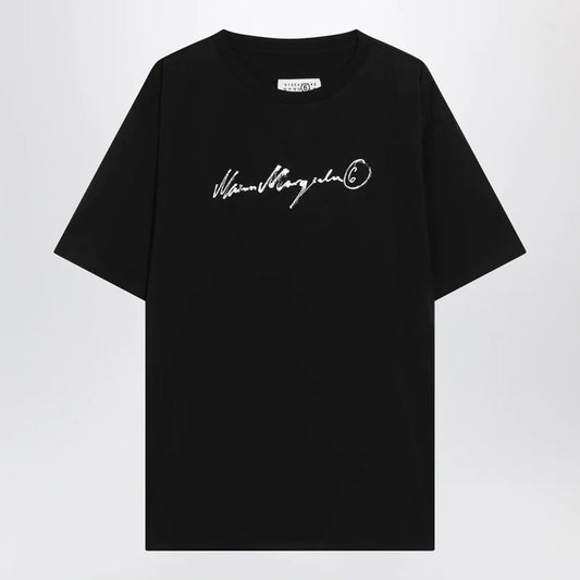 MM6 Maison Margiela - Black T-shirt with logo print Brand S