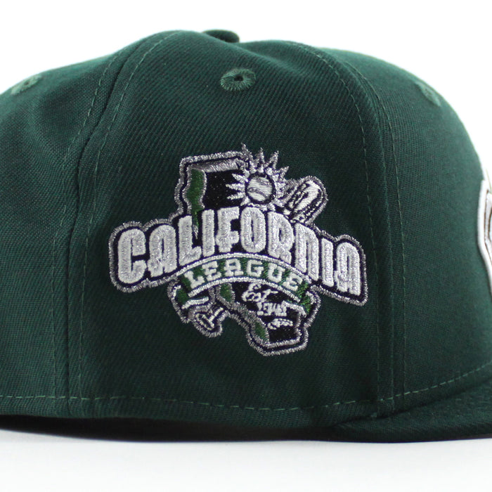 MODESTO AS ELEPHANT California League Patch  New Era 59Fifty Fitted Hat (Dark Green Gray Under Brim)
