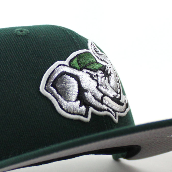 MODESTO AS ELEPHANT California League Patch  New Era 59Fifty Fitted Hat (Dark Green Gray Under Brim)