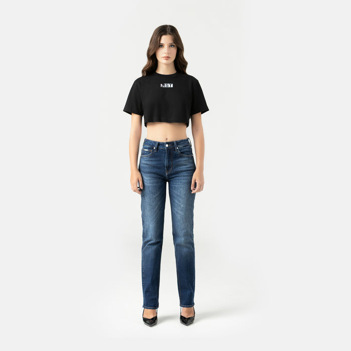 NASHI CROP TOP WOMEN BLACK